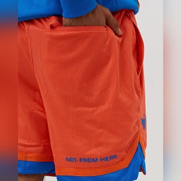 Puma Melo One Stripe Basketball Shorts Orange Blue Dragon Ball Z Men's XL Lined - Picture 3 of 5